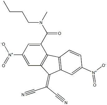 N4-butyl-N4-methyl-9-(dicyanomethylene)-2,7-dinitro-9H-4-fluorenecarboxamide Struktur