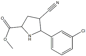 methyl 5-(3-chlorophenyl)-4-cyano-2-pyrrolidinecarboxylate Struktur