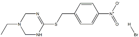 3-ethyl-6-[(4-nitrobenzyl)thio]-1,2,3,4-tetrahydro-1,3,5-triazine hydrobromide Struktur