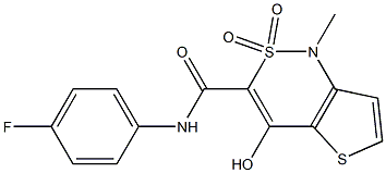 N-(4-fluorophenyl)-4-hydroxy-1-methyl-2,2-dioxo-1,2-dihydro-2lambda~6~-thieno[3,2-c][1,2]thiazine-3-carboxamide Struktur