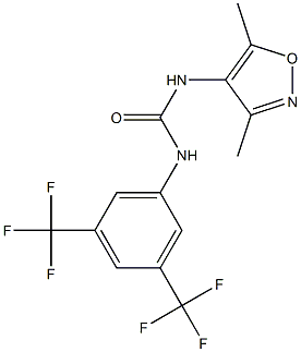 N-(3,5-dimethylisoxazol-4-yl)-N'-[3,5-di(trifluoromethyl)phenyl]urea Struktur