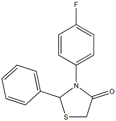 3-(4-fluorophenyl)-2-phenyl-1,3-thiazolan-4-one Struktur