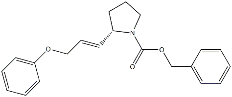 benzyl (2S)-2-[(E)-3-phenoxy-1-propenyl]tetrahydro-1H-pyrrole-1-carboxylate Struktur