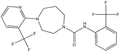 N1-[2-(trifluoromethyl)phenyl]-4-[3-(trifluoromethyl)-2-pyridyl]-1,4-diazepane-1-carboxamide Struktur