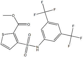 methyl 3-{[3,5-di(trifluoromethyl)anilino]sulfonyl}thiophene-2-carboxylate Struktur