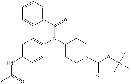 tert-butyl 4-[4-(acetylamino)(benzoyl)anilino]tetrahydro-1(2H)-pyridinecarboxylate Struktur