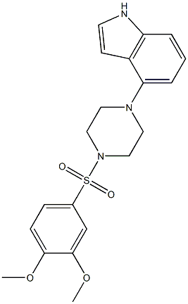 4-{4-[(3,4-dimethoxyphenyl)sulfonyl]piperazino}-1H-indole Struktur