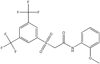 N1-(2-methoxyphenyl)-2-{[3,5-di(trifluoromethyl)phenyl]sulfonyl}acetamide Struktur