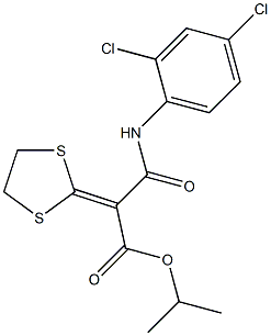 isopropyl 3-(2,4-dichloroanilino)-2-(1,3-dithiolan-2-yliden)-3-oxopropanoate Struktur