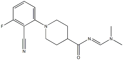 N4-[(dimethylamino)methylidene]-1-(2-cyano-3-fluorophenyl)piperidine-4-carboxamide Struktur