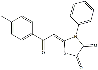 2-[2-(4-methylphenyl)-2-oxoethylidene]-3-phenyl-1,3-thiazolane-4,5-dione Struktur