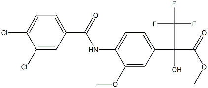 methyl 2-{4-[(3,4-dichlorobenzoyl)amino]-3-methoxyphenyl}-3,3,3-trifluoro-2-hydroxypropanoate Struktur