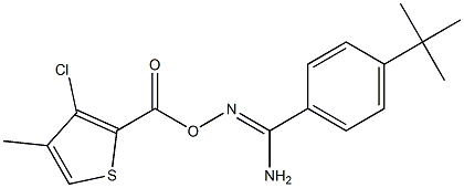 O1-[(3-chloro-4-methyl-2-thienyl)carbonyl]-4-(tert-butyl)benzene-1-carbohydroximamide Struktur