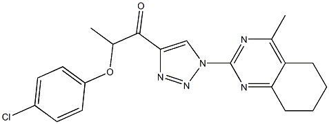 2-(4-chlorophenoxy)-1-[1-(4-methyl-5,6,7,8-tetrahydro-2-quinazolinyl)-1H-1,2,3-triazol-4-yl]-1-propanone Struktur