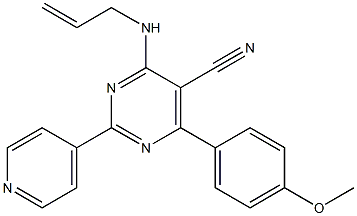 4-(allylamino)-6-(4-methoxyphenyl)-2-(4-pyridinyl)-5-pyrimidinecarbonitrile Struktur