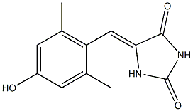 5-(4-hydroxy-2,6-dimethylbenzylidene)imidazolidine-2,4-dione Struktur