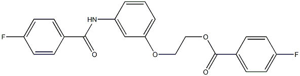 2-{3-[(4-fluorobenzoyl)amino]phenoxy}ethyl 4-fluorobenzenecarboxylate Struktur