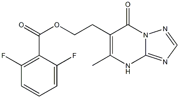 2-(5-methyl-7-oxo-4,7-dihydro[1,2,4]triazolo[1,5-a]pyrimidin-6-yl)ethyl 2,6-difluorobenzenecarboxylate Struktur