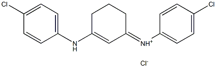 4-chloro-N-[3-(4-chloroanilino)-2-cyclohexenyliden]benzenaminium chloride Struktur