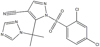 1-[(2,4-dichlorophenyl)sulfonyl]-5-[1-methyl-1-(1H-1,2,4-triazol-1-yl)ethyl]-1H-pyrazole-4-carbonitrile Struktur