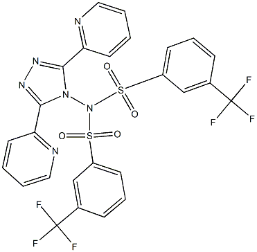 N-[3,5-di(2-pyridinyl)-4H-1,2,4-triazol-4-yl]-3-(trifluoromethyl)-N-{[3-(trifluoromethyl)phenyl]sulfonyl}benzenesulfonamide Struktur