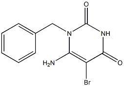 6-amino-1-benzyl-5-bromo-1,2,3,4-tetrahydropyrimidine-2,4-dione Struktur