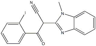 3-(2-iodophenyl)-2-(1-methyl-1H-benzo[d]imidazol-2-yl)-3-oxopropanenitrile Struktur