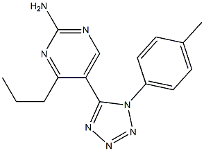 5-[1-(4-methylphenyl)-1H-1,2,3,4-tetraazol-5-yl]-4-propylpyrimidin-2-amine Struktur