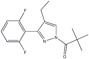 1-[3-(2,6-difluorophenyl)-4-ethyl-1H-pyrazol-1-yl]-2,2-dimethylpropan-1-one Struktur