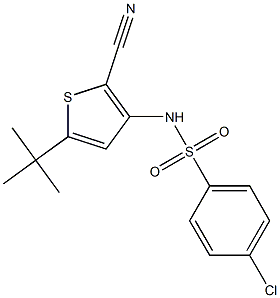 N1-[5-(tert-butyl)-2-cyano-3-thienyl]-4-chlorobenzene-1-sulfonamide Struktur