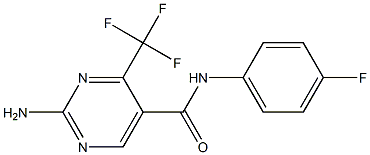 N5-(4-fluorophenyl)-2-amino-4-(trifluoromethyl)pyrimidine-5-carboxamide Struktur