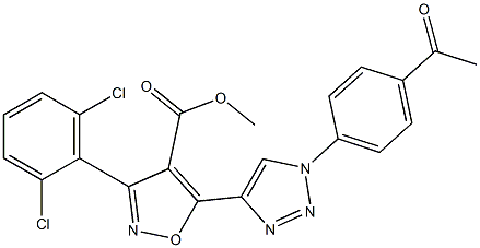 methyl 5-[1-(4-acetylphenyl)-1H-1,2,3-triazol-4-yl]-3-(2,6-dichlorophenyl)-4-isoxazolecarboxylate Struktur