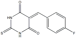 5-(4-fluorobenzylidene)-2-thioxohexahydropyrimidine-4,6-dione Struktur