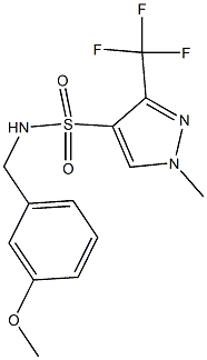 N4-(3-methoxybenzyl)-1-methyl-3-(trifluoromethyl)-1H-pyrazole-4-sulfonamide Struktur