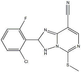 2-(2-chloro-6-fluorophenyl)-5-(methylthio)-2,3-dihydro[1,2,4]triazolo[1,5-c]pyrimidine-8-carbonitrile Struktur