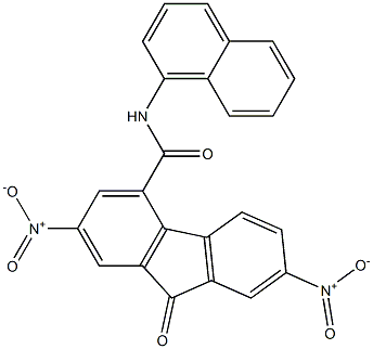 N4-(1-naphthyl)-2,7-dinitro-9-oxo-9H-4-fluorenecarboxamide Struktur