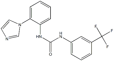 N-[2-(1H-imidazol-1-yl)phenyl]-N'-[3-(trifluoromethyl)phenyl]urea Struktur