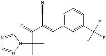 2-[2-methyl-2-(1H-1,2,4-triazol-1-yl)propanoyl]-3-[3-(trifluoromethyl)phenyl]acrylonitrile Struktur