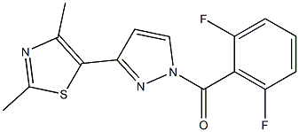 (2,6-difluorophenyl)[3-(2,4-dimethyl-1,3-thiazol-5-yl)-1H-pyrazol-1-yl]methanone Struktur