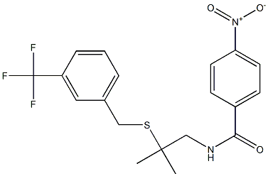 N-(2-methyl-2-{[3-(trifluoromethyl)benzyl]sulfanyl}propyl)-4-nitrobenzenecarboxamide Struktur