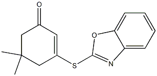 3-(1,3-benzoxazol-2-ylthio)-5,5-dimethylcyclohex-2-en-1-one Struktur