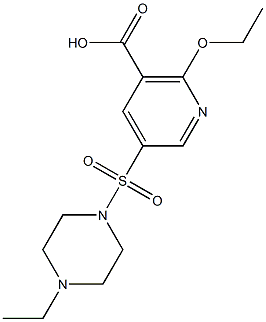 2-ethoxy-5-[(4-ethylpiperazino)sulfonyl]nicotinic acid Struktur