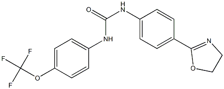 N-[4-(4,5-dihydro-1,3-oxazol-2-yl)phenyl]-N'-[4-(trifluoromethoxy)phenyl]urea Struktur