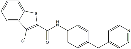 N2-[4-(4-pyridylmethyl)phenyl]-3-chlorobenzo[b]thiophene-2-carboxamide Struktur