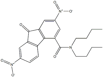 N4,N4-dibutyl-2,7-dinitro-9-oxo-9H-fluorene-4-carboxamide Struktur