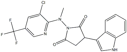 1-[[3-chloro-5-(trifluoromethyl)-2-pyridinyl](methyl)amino]-3-(1H-indol-3-yl)dihydro-1H-pyrrole-2,5-dione Struktur