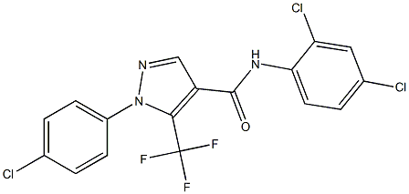 N4-(2,4-dichlorophenyl)-1-(4-chlorophenyl)-5-(trifluoromethyl)-1H-pyrazole-4-carboxamide Struktur