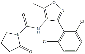 N1-[3-(2,6-dichlorophenyl)-5-methylisoxazol-4-yl]-2-oxopyrrolidine-1-carboxamide Struktur