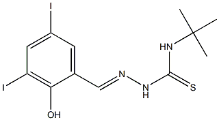 N1-(tert-butyl)-2-(2-hydroxy-3,5-diiodobenzylidene)hydrazine-1-carbothioamide Struktur