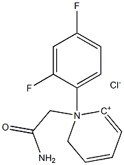 N1-(2,4-difluorophenyl)-2-pyridinium-1-ylacetamide chloride Struktur